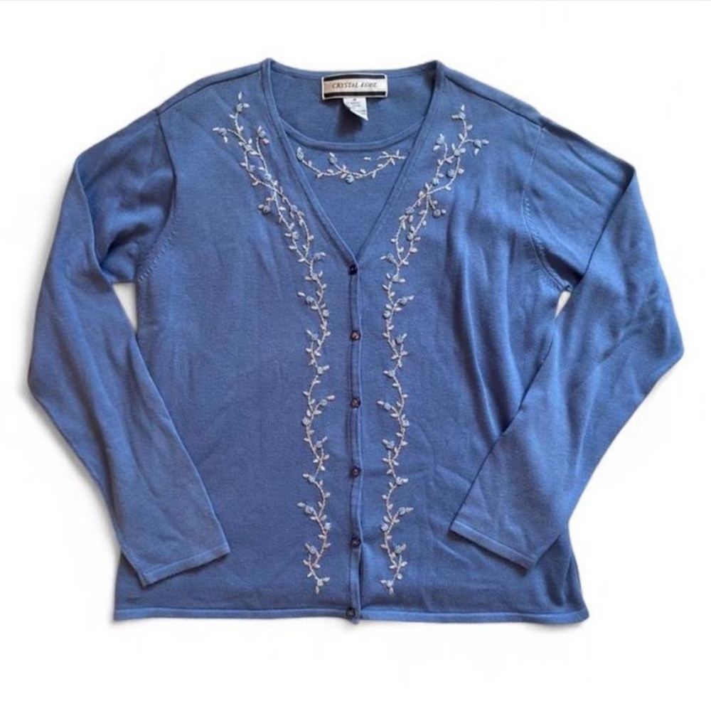 Vtg floral embroidered sweater